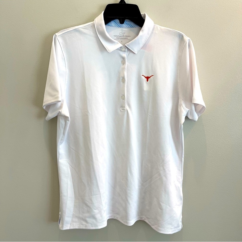 Vineyard Vines Performance Shirt UNIVERSITY OF TEXAS Longhorns White Men’s L NWT